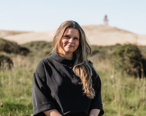 Trine Rubæk ved Rubjerg Knude Fyr